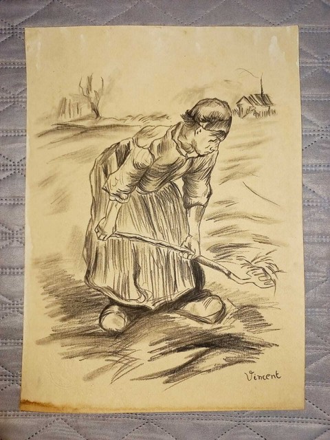Vincent van Gogh Drawing on old cardboard signed & sealed Vincent van Gogh Drawing on old cardboard signed & sealed
