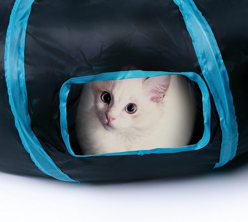 Cat Tunnel, S-2-Way Cat Tunnels for Indoor Cats, Collapsible Cat Play - Picture 14 of 20