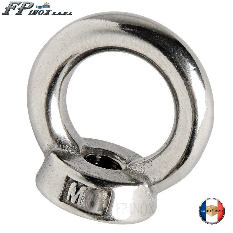 FP INOX Ecrou à oeil / Anneau fileté M 12mm inox 316 - A4--