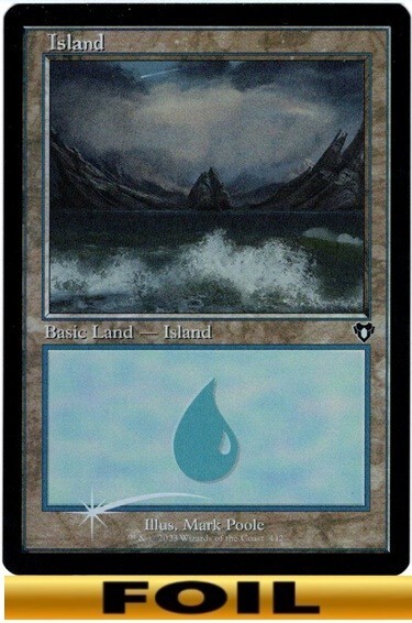 1x - Island - (#442) - RETRO FOIL - Commander Masters - NM