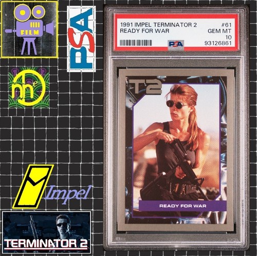 1991 Impel Terminator 2 - #61 Sarah Connor / Ready for War - PSA 10 GEM MT POP 1 - Picture 1 of 4
