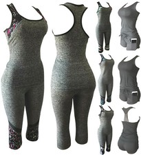 Women Gym Yoga Workout Activewear Set 2 Pieces Top Leggings Set Sportswear