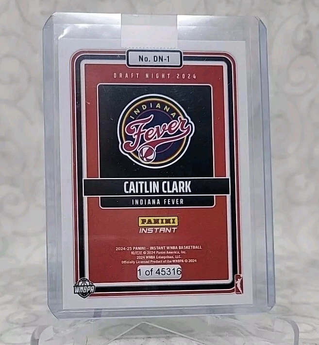 2024 Panini Instant WNBA Draft Night #1 Pick Caitlin Clark Fever - In Hand - Image 2 of 2