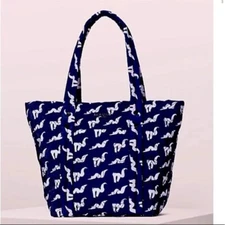 NWT Kate Spade New York Blue & White Nylon Jayne Medium East West Tote $278