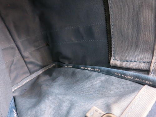 Marc Jacobs The Tote Bag Tessuto Logo BLU SHADOW Colore invecchiato - Foto 11 di 15