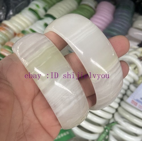 Zertifiziertes 90 mm riesiges natürliches Afghanistan weiße Jade handgeschnitztes Armband - Bild 6 von 8
