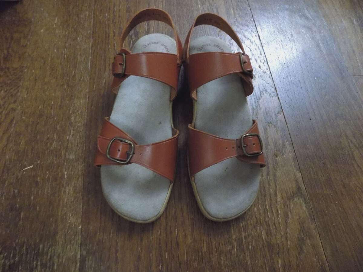 Vtg 70s SANDALS Boho Hippie Leather Buckle Straps Lites Mens Vtg 70s SANDALS Boho Hippie Leather Buckle Straps Lites Mens