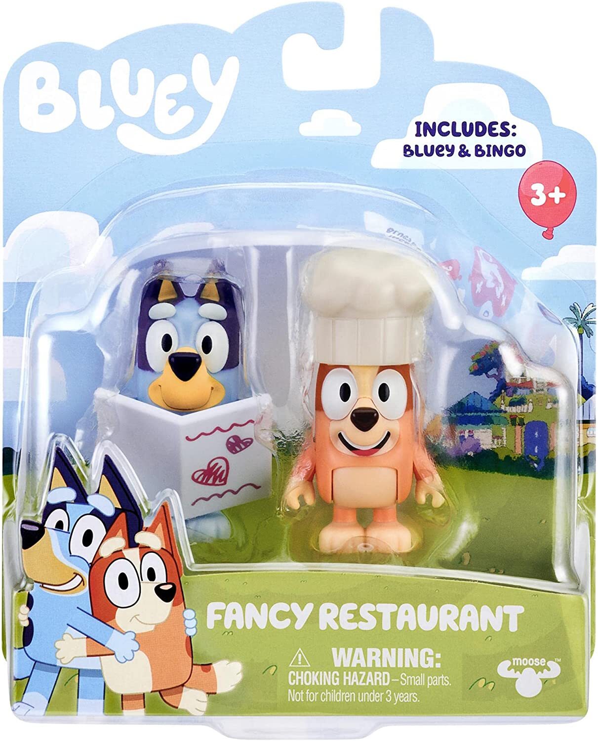 Bluey and Friends confezione 2 personaggi: Bluey e Bingo Fancy Restaurant, Gioch
