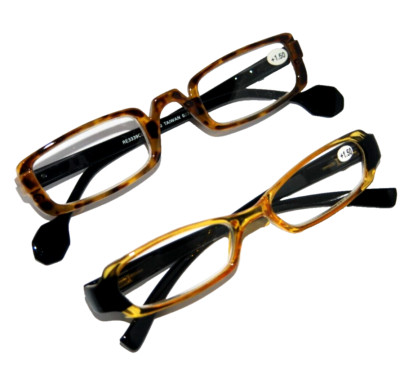 2 READING GLASSES Lady  readers Power +1.50 Fashion frames Tortoise Amber color