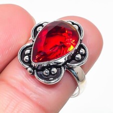 Red Garnet Gemstone Handmade 925 Sterling Silver Jewelry All Size Ring For Gift