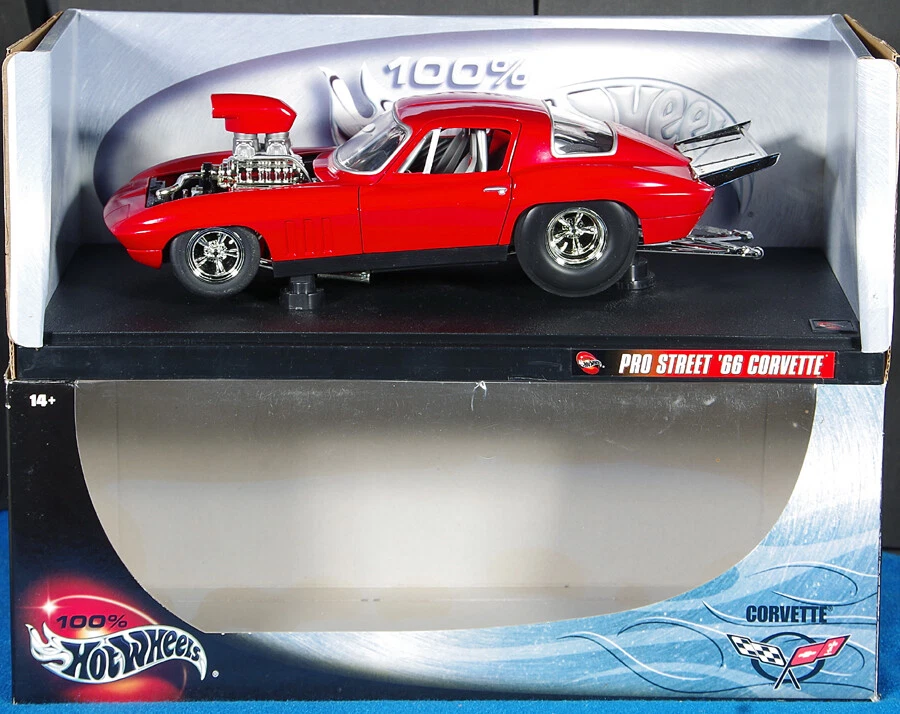 Hot Wheels 1/18 Scale 1966 Corvette Fastback Coupe Pro Street 