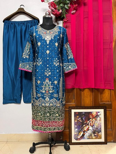 Designer Indian Pakistani Salwar Kameez Bollywood Dress Party Wear Suit wedding - Picture 3 of 4