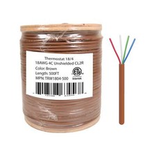 18/4 Thermostat Wire HVAC Bare Copper Cable CMR/Riser-Rated Power Circuit 500ft