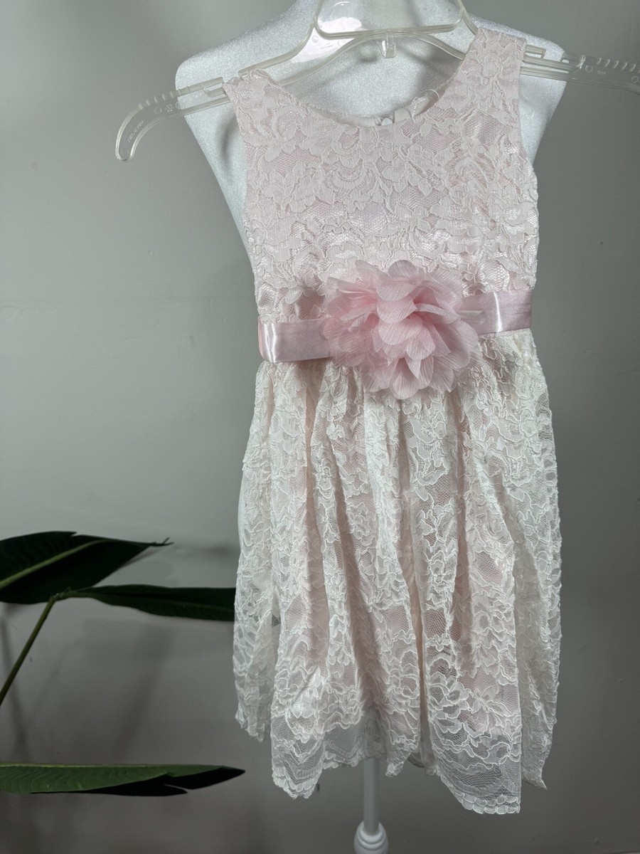 Bow Dream Vintage Lace Flower Girl Dress Princess Party Easter