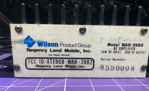 Wilson -Regency Land Mobile WAH-2082 VHF Amplificatore RF ingresso 20 W, uscita 80 W - Foto 1 di 8