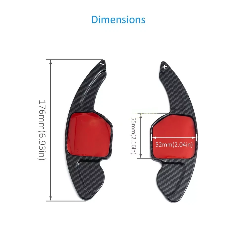 Удлинитель переключателя весла рулевого колеса черный из углеродного волокна для Audi A4 A5 A6 A7 - Изображение 4 из 4