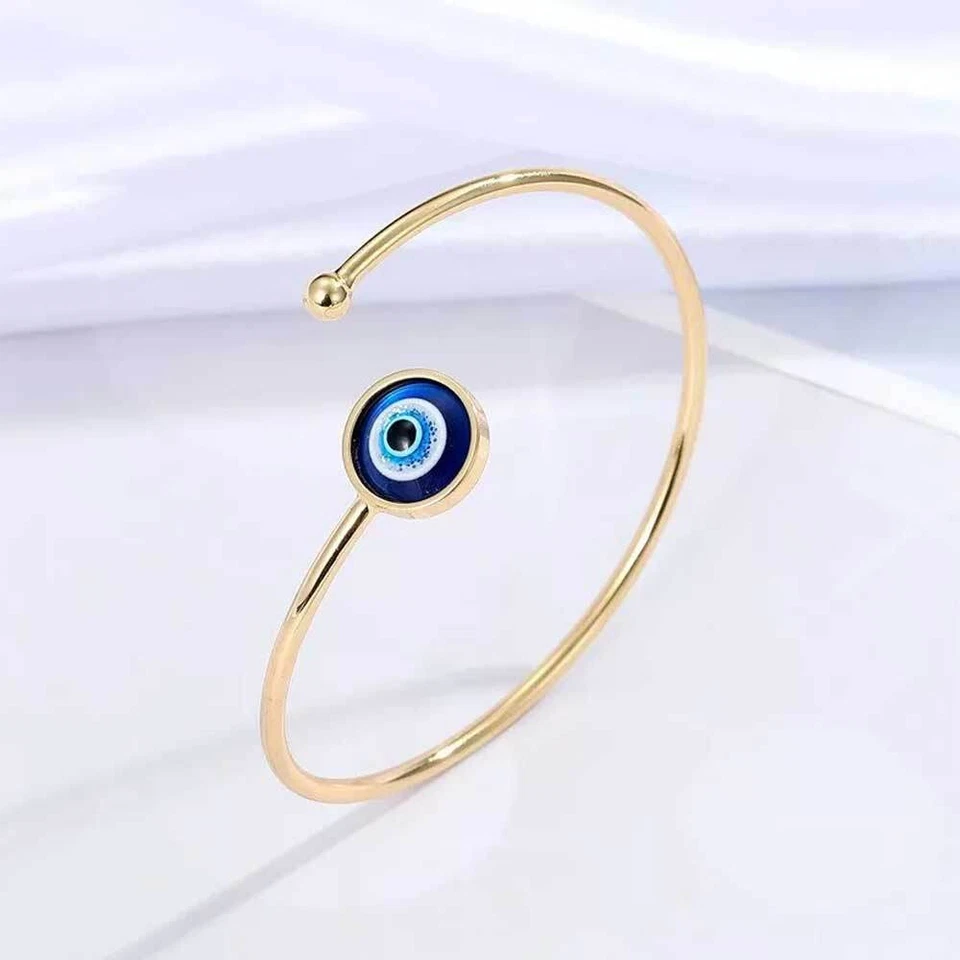 Boho Türkische Evil Eye Handgemachte Armband Armreif Blaue Augen Armbänder Fraue - Bild 3 von 4