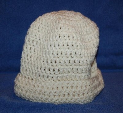 Off White (Aron) Crocheted Winter Hat, Made in the USA