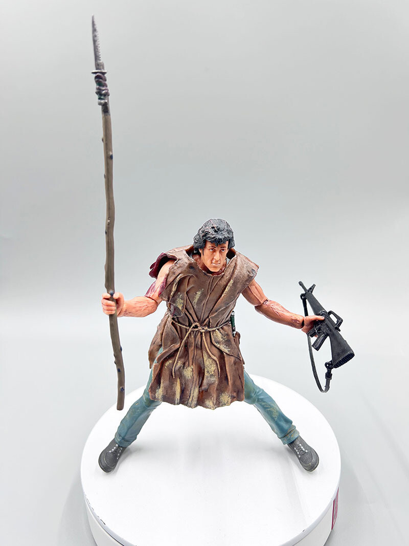 NECA First Blood John J. RAMBO Stallone In Poncho BAMF 6.3