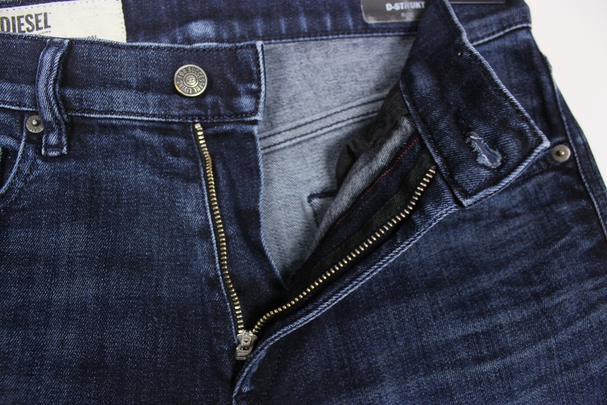 DIESEL D-STRUKT Men Jeans Size W29 L30 Tapered Slim Fit Zip