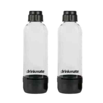 DrinkMate Carbonation Bottles (Twin-Pack) (1L Black)