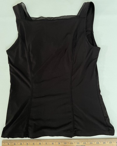 CAbi #839 Size M Black Stretch Sheer-Neckline Darts Tank Top 90s Y2K EUC - Picture 11 of 15