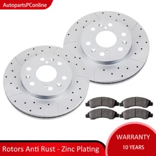 Front Slotted Rotors Brake Pads Kit for Chevy Silverado GMC Sierra 1500 Cadillac