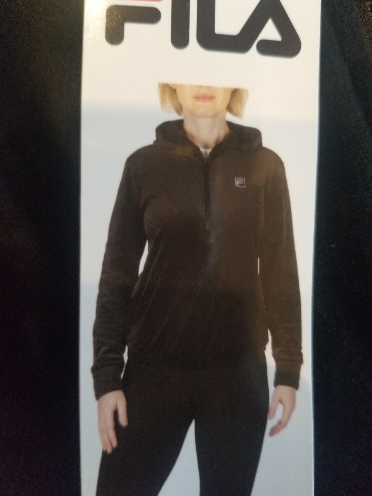 Felpa donna Fila 1 4 zip pullover felpa con cappuccio XS velluto nero