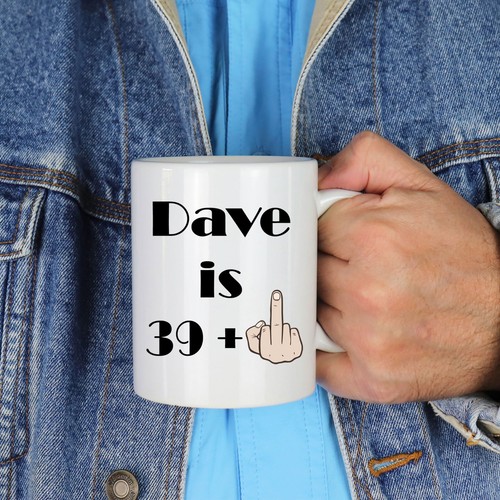 Taza personalizada 40 cumpleaños regalo novedad taza y montaña rusa divertida regalo de 40 cumpleaños - Imagen 22 de 29