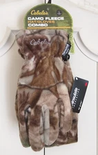 Cabela's Polar Weight Camo Fleece Hat & Gloves Combo NEW! Thinsulate Grip L XL