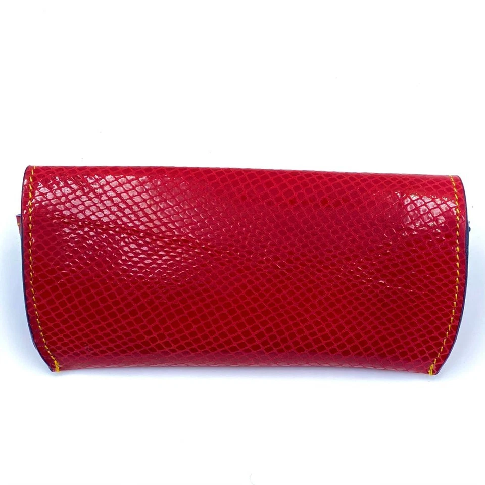 Portable Soft Leather Glasses Sunglasses Red Cover Case Glasses Storage Case - Image 3 of 4