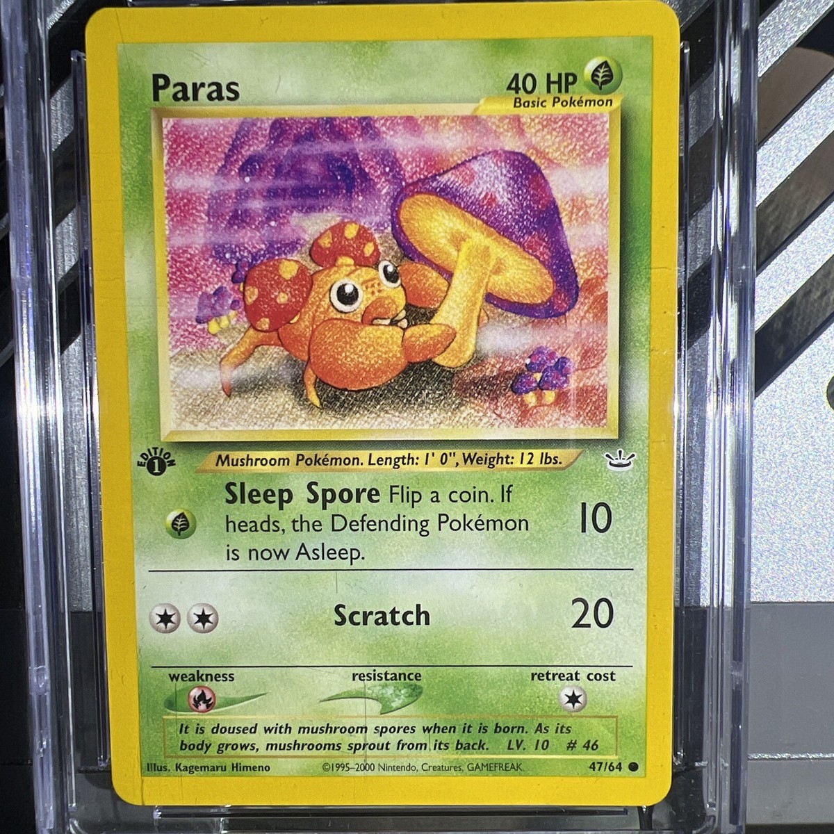 paras pokemon card (4/68) [Sun & Moon: Hidden Fates]  TokenMTG The Defending Pokemon is now Asleep. Paras 004 SV09 Journey Together