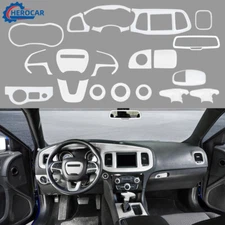 20x White Car Interior Full Kit Decor Cover Trim Set for Dodge Charger 2015-2023