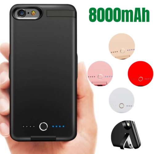 8000mAh Battery Charger Case Power Bank Charging Cover For iPhone 8 7 6s Plus SE - Afbeelding 1 van 10
