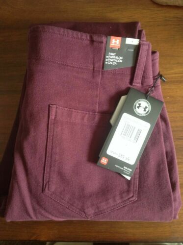 NWT Women's Under Armour Lux 5 Pocket Pants, Raisin Red, Size 6 - Picture 2 of 3
