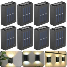 Solar 2 LED Deck Light Path Garden Patio Pathway Stairs Step Fence Lamp Outdoor