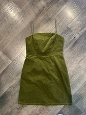 Urban Outfitters Green Corduroy Mini Dress Sleeveless Size US 4 UK 8