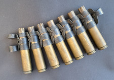 Patronengurt MG der U.S. Army Kaliber 12,7x99 Man&ouml;verpatrone aus MESSING
