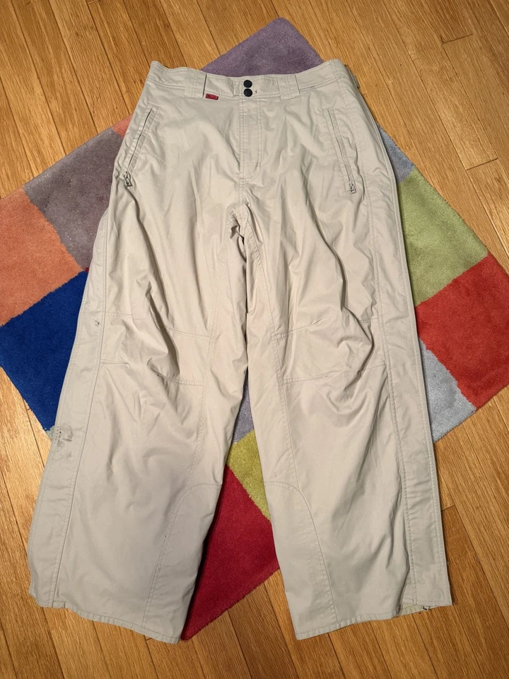 Vintage Oakley Software Baggy Snow Pants M Beige Snowboard GORPCore - image 2 of 4