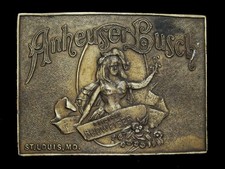 NA31155 NOS VINTAGE 1970s  ANHEUSER-BUSCH ORIGINAL BUDWEISER  BEER BUCKLE