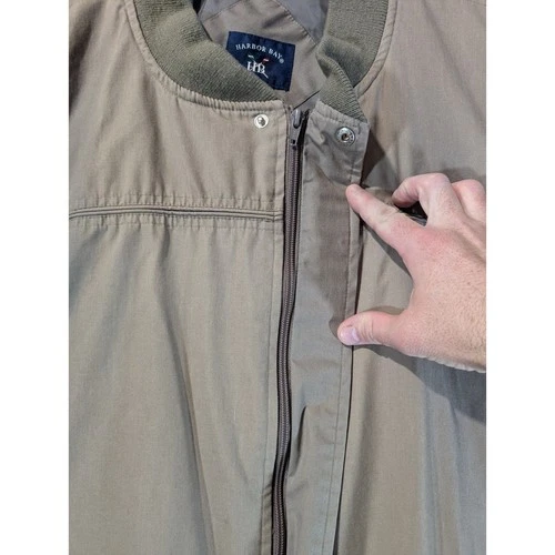 Vintage Oversized Harrington Bomber Jacket Tan Khaki Harbor Bay 5X Big and Tall image 9