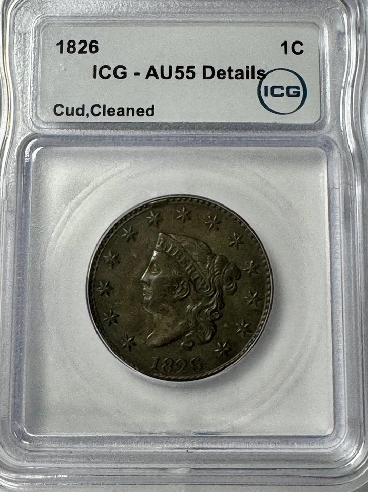 1826 Philadelphia Mint Copper Coronet Head Large Cent - Image 3 of 3