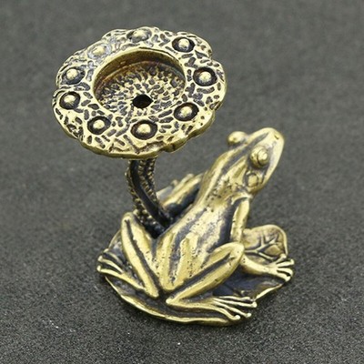 Brass Frog Figurine Small Statue Animal Figurines Toys Table Decoration Gift