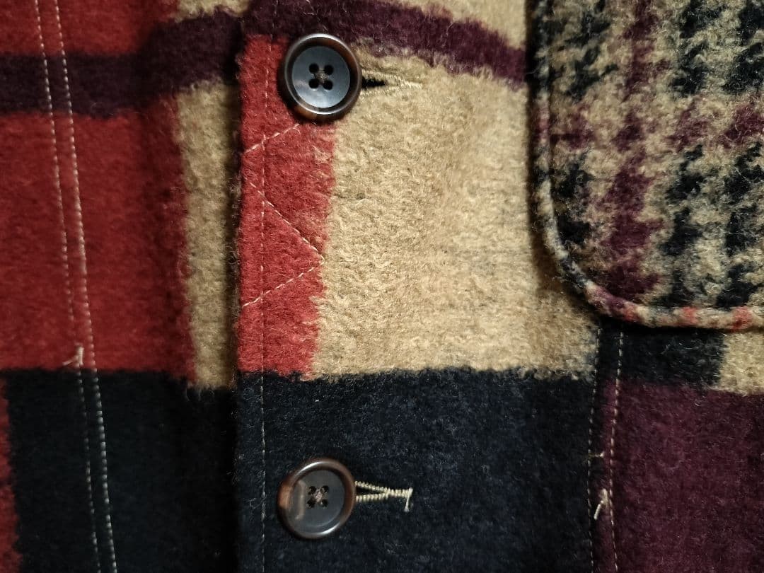 Engineered Garments Patchwork Jacket Khaki/Black/… - image 5