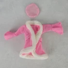 Vintage Barbie Pink Doll Coat Beret Glitter Fur Accessory Long Sleeve 80s