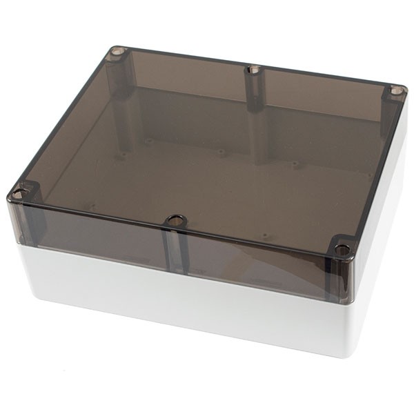 Hammond Watertight PC Enclosure, Smoked Lid 300 x 240 x 120, Grey