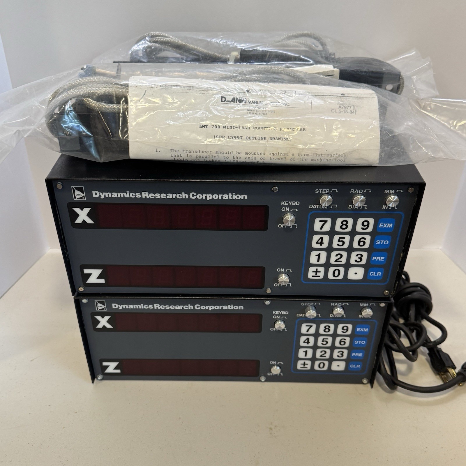 2 Vintage Dynamics Research Corp DRC Digital Readout Units & D-Ann Transducers