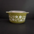 Vintage Pyrex 473 Spring Blossom 1 Quart Casserole Bowl With Clear Glass Lid