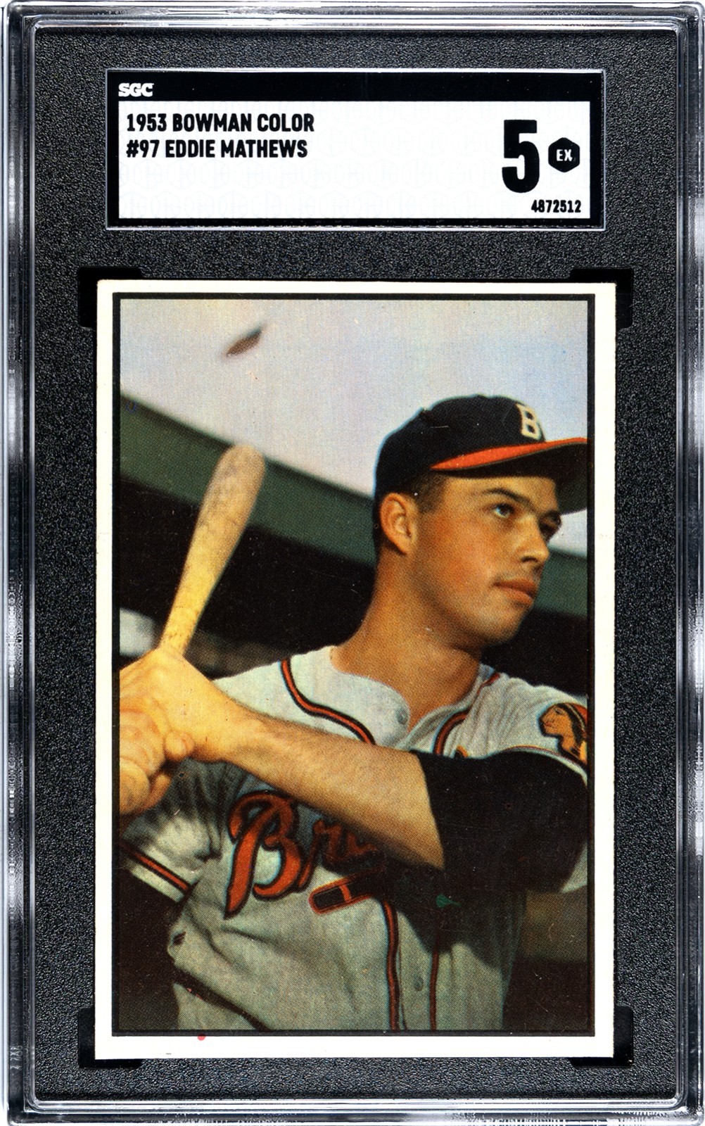 1953 Bowman Color #97 Eddie Mathews SGC 5 EX