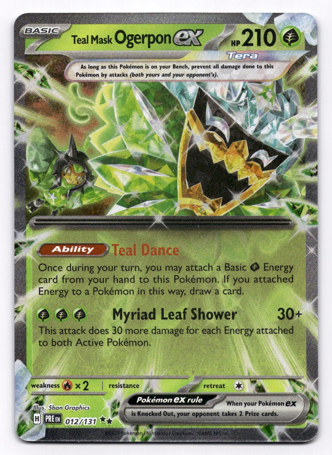 Teal Mask Ogerpon ex - SV: Prismatic Evolutions - Pokemon NM 012/131